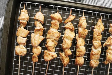 Roast or grill Thai chicken satay