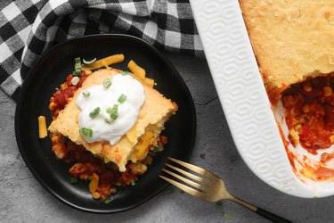 Cornbread chili pie casserole