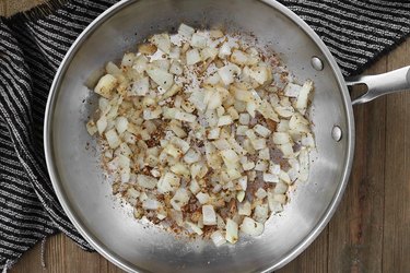 Cook onions and garlic