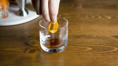 Adding orange peel to the glass