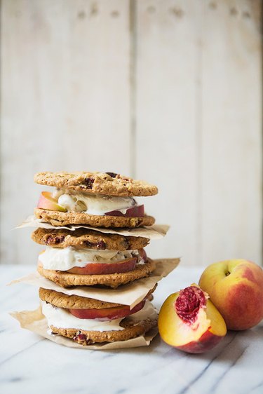 Peaches and Pecan Bourbon Ice Cream Sandwiches Recipe