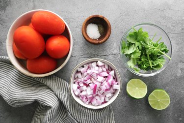 Ingredients for homemade pico de gallo