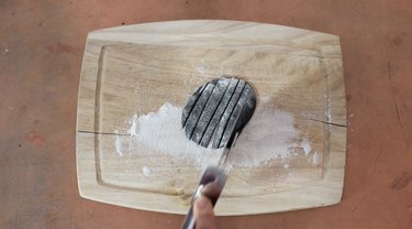 Cutting Black Fondant into Strips