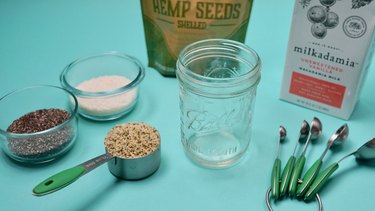 Ingredients for Keto Oat Free Overnight "Oats" using Hemp Seeds