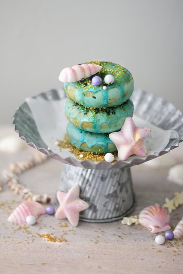 Mermaid matcha donuts