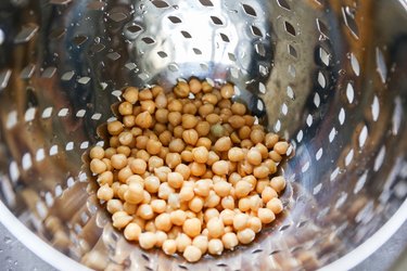 chickpeas in a colander