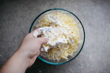 Coat the cheese well with the cornstarch.