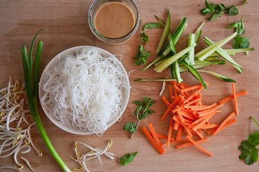 ingredients for salad and dressing