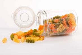 The right food storage can keep your food fresh and kitchen organized. For example, jars can be a convenient way to store pasta.