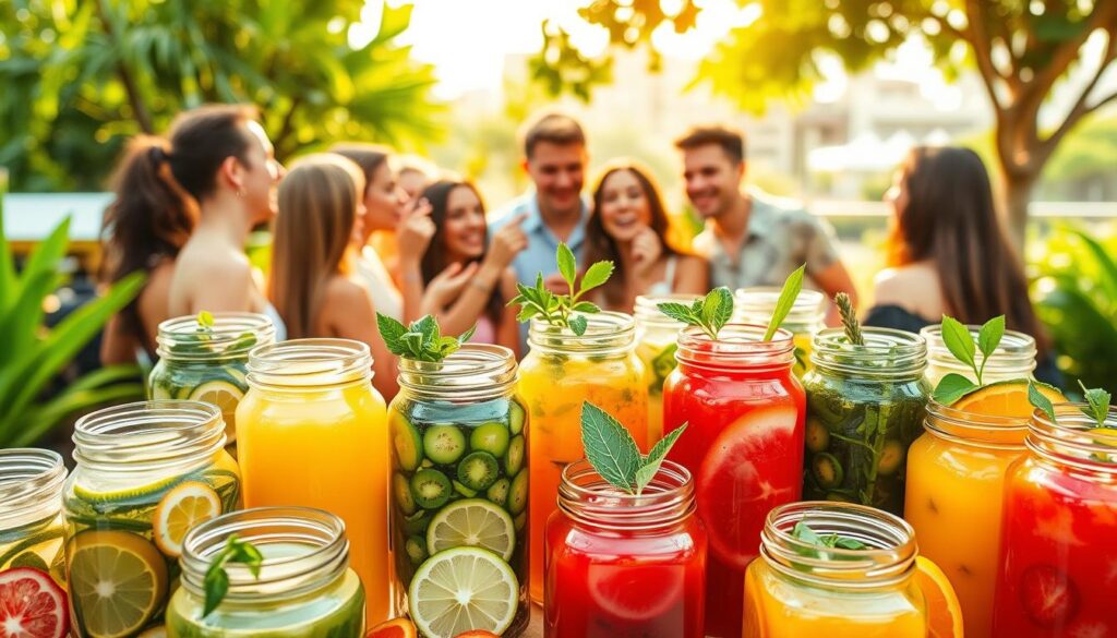Fresh ingredients for the natural mounjaro recipe for weight loss including lemon, ginger, and honey.