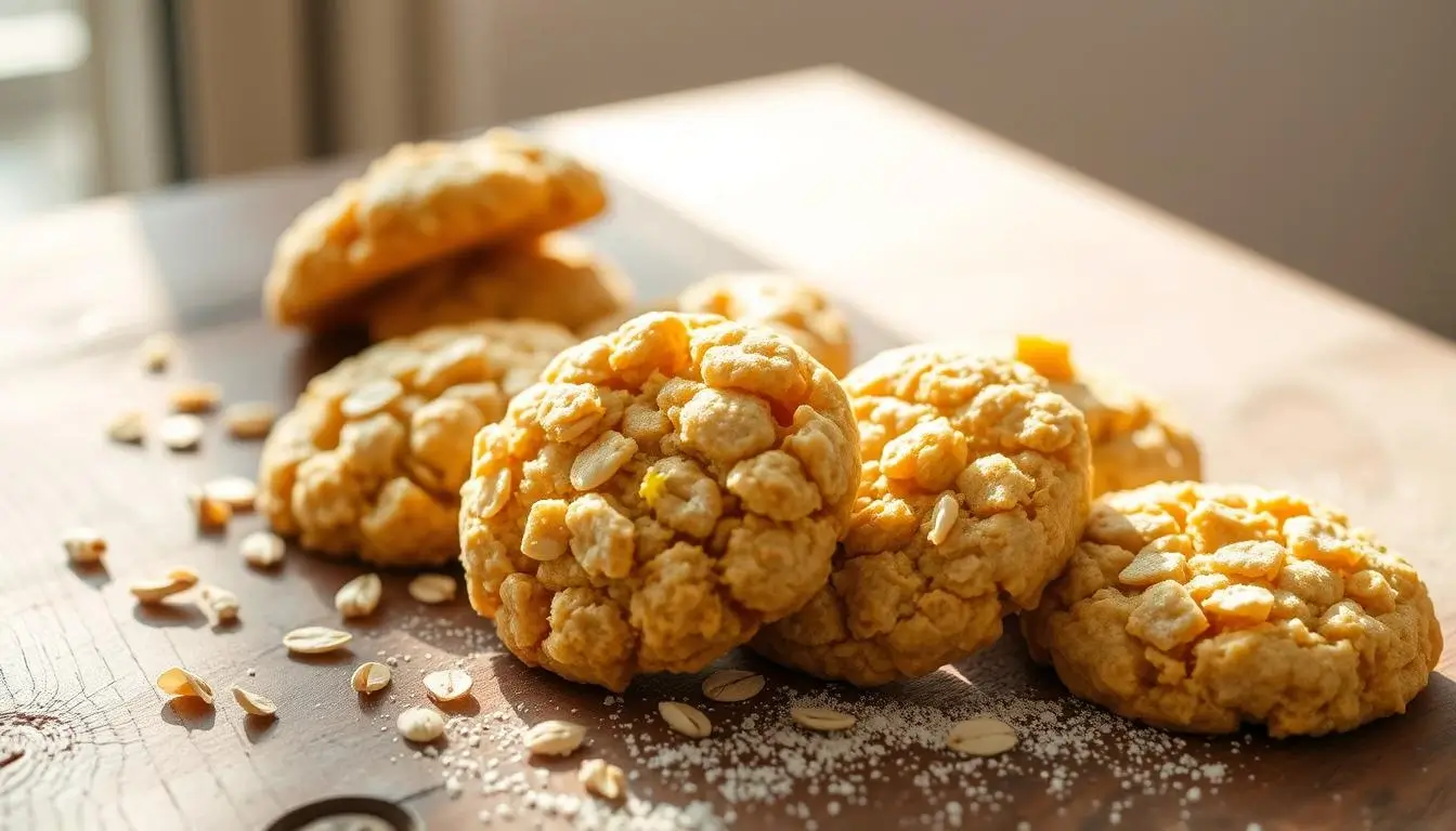 A plate of lemon oatmeal no bake cookies with fresh lemons and oats, representing the health benefits of the ingredients