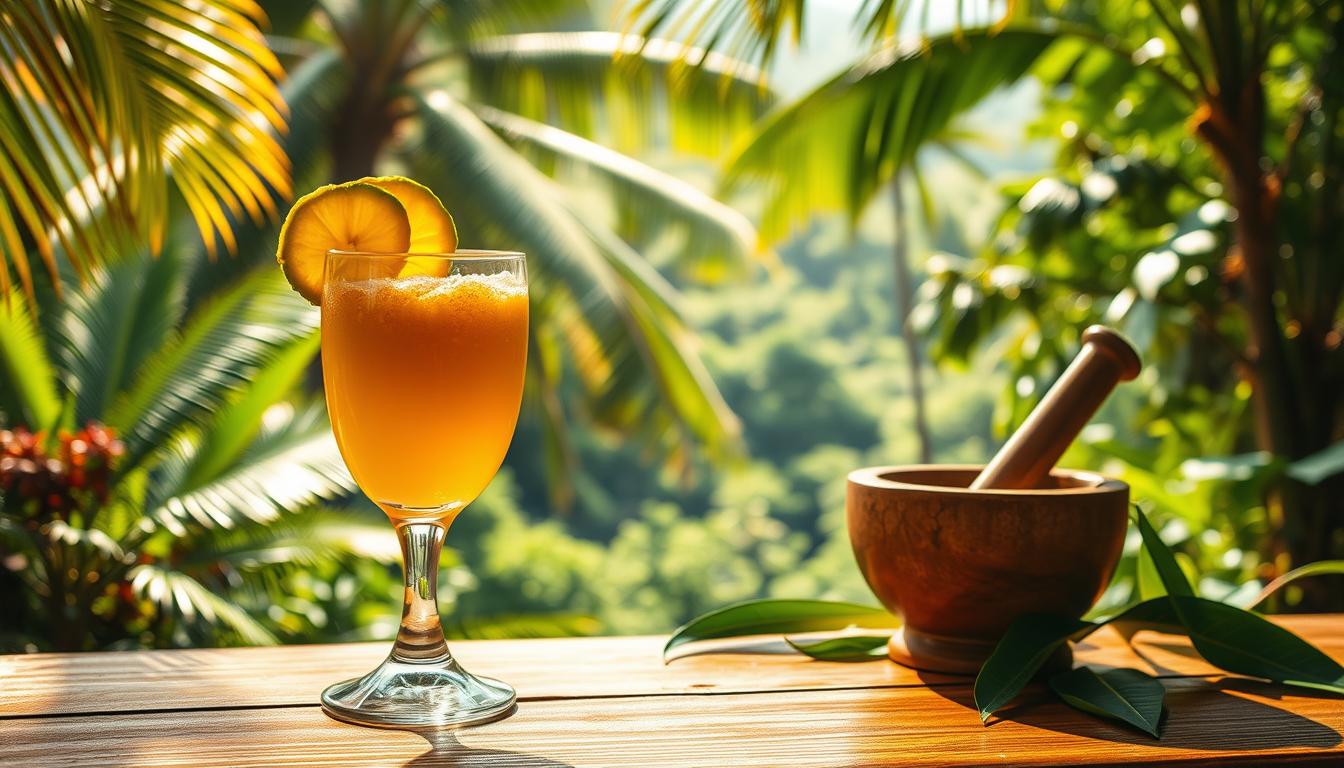 A refreshing glass of natural mounjaro recipe for weight loss drink with lemon and ginger.