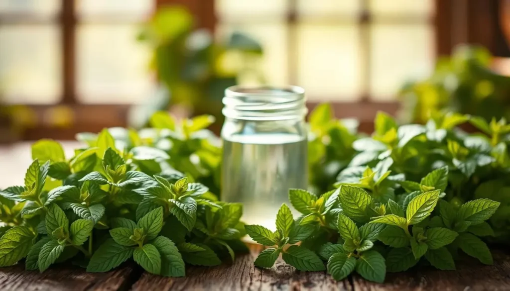 A cup of lemon balm tea with fresh leaves and lemon slices — part of a natural lemon balm recipe for weight loss