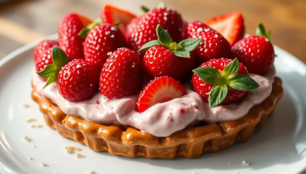 Trendy Strawberry Pretzel Salad showcasing its popular crunchy pretzel base